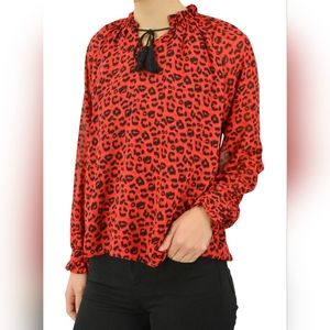 NWT red leopard top